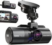 Vantrue N4 4K 3 Channel Dash Cam Front and Rear Inside, Three Way Triple Dashcam for Cars, 1440P+1440P+1080P with STARVIS IR Night Vision, 24H Parking Mode, Motion Detection, Support 256GB Max