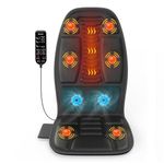 Electric Back Massager with Heat for Deep Tissue Pain Relief, Portable Massage Chair Cushion & Seat Pad for Office and Home Use, Ideal Gifts for Men & Women