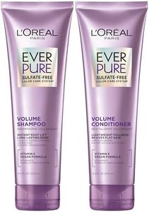 L'Oreal Paris EverPure Volume Sulfate Free Shampoo and Conditioner Kit for Color-Treated Hair, Volume + Shine for Fine, Flat Hair, with Lotus Flower (8.5 Fl; Oz each) (Packaging May Vary)