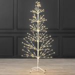 CHRISTOW White Twig Tree With Lights 5ft, Light Up Outdoor Christmas Tree, Pre Lit Indoor Birch, Warm White Micro LED, Mains Operated (240 LED)