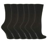 6 Pairs of Sock Shop Everyday Gentle Grip Socks Ladies 4-8 See Multi Variations and Designs (6 x RG67 Black)