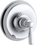 KOHLER TS10584-4-CP, Polished Chrome Bancroft Rite-Temp valve trim with metal lever handle, One Size