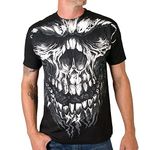 Hot Leathers Shredder Skull Jumbo 100% Cotton Double Sided Printed Biker T-Shirt