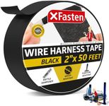 XFasten Wire Harness Tape 2 Inch x 50 Feet High Heat Resistant Wire Loom Tape Fabric Adhesive Cloth Tape Automotive Electrical Tape Cloth Electrical Tape Automotive Wire Wrap Wiring Harness Tape