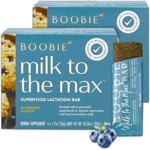 Boobie Bar Blueberry Muffin Lactation Bar | #1 Selling Lactation Snack Bars | Gluten Free & Vegan Lactation Snacks To Support Milk Supply Increase, 12 Bars (2 Boxes)