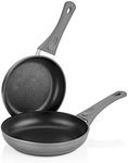 SAFLON Titanium Nonstick 8-Inch and 9.5-Inch Fry Pan Set 4mm Forged Aluminum with PFOA Free Scratch-Resistant Coating from England, Dishwasher Safe