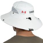 GearTOP Bucket Hat for Women and Men - Sun Hat for Women - Fishing Hat and Summer Hats for Women Sun Hat UPF50+ Protection - Canadian Flag - White