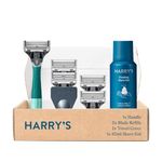 Harry's Men's Razor Set, Razor + 5 Razor Blades + Shaving Cream, Harry's Razor Blade Refills use 5 Blade Design for Smoother Shaving, Travel Size Men's Shave Cream Formulated with Aloe