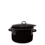 Millvado Granite 12 Qt Stockpot, Nonstick Soup Pot With Lid, Speckled Enamel Ware Cookware, Large Stock Pot For Boiling and Cooking, Big Granite Cooking Pot for Stovetop, Campfire, Outdoor Stove