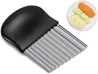 Leeonz® Potato Crinkle Cutter, Stainless Steel Crinkle Cutting Tool, Potato Fry Cutter, Kitchen Vegetable Wavy Blade Cutter, Vegetable Strips Salad Fruit Chopping Knife