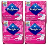 Body Form 10 Ultra Sanitary Towels with Wings Pack of 4, 40 (10 x4 Packs) Perfume Free Period Pads, Normal Flow Cour-V Ultra (Pack of 4)