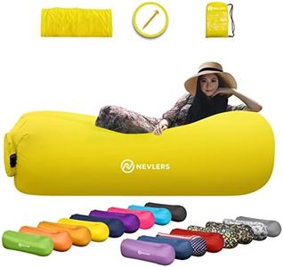 Nevlers Inflatable Lounger Air Sofa - Portable Inflatable Couch for Camping, Outdoor Movie Seating | Easy to Use Air Couch Inflatable | Inflatable Chair Camping Accessories - Yellow Inflatable Sofa