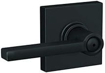 Schlage F40 LAT 622 COL Latitude Lever with Collins Trim Bed & Bath Privacy Door Lock, Matte Black