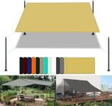 Sun Shade Sail Waterproof 1.8 x 4 m(5.9 x 13.1ft) Waterproof Patio Sail Pergola with Free Rope UV Block Weather-Resistant with Grommets Pes Sail Shades Fence Pergola Balcony, Cream Color