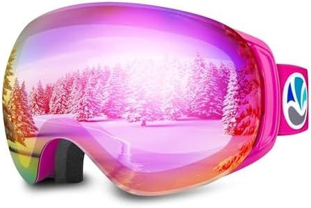 VANRORA Ski Goggles PRO, Frameless Interchangeable Lens Snowboard Goggles 100% UV Protection Anti fog for Men Women Youth