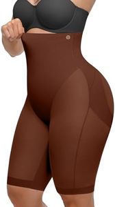 SHAPELLX Tummy Control Butt Lifting Shapewear for Women High Waisted Body Shaper Invisible Shorts (Coffee 3X-Large)