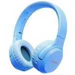 KONNAO Kids Headphones Wireless 60H, Foldable On Ear Headset with MIC, Volume Limiter 85dB/94dB Wireless Headphones, Over-Ear Headphones for Kids School Online Classes Travel, Blue