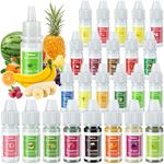 Food Flavoring Oil, 24 Liquid Lip Gloss Flavoring Oil - Concentrated Candy Flavors for Lip Balm, Baking, Cooking, Soap and Slime Making - Water & Oil Soluble - .2 Fl Oz (6 ml) Bottles