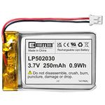 EEMB 3.7V Li-ion 502030 Battery 250mAh Lipo Battery Rechargeable Lithium Polymer ion Battery Pack with JST Connector.Make Sure Device Polarity Matches with Battery Before Purchase!!!