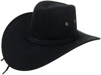 UwantC Mens Faux Felt Western Cowbo