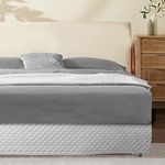 Marquess Quilted Bed Skirt 14 inch Drop Fancy Collection Easy Fit Thick Wrap Around Bed Skirt Queen Size White Bed Skirt- Fade and Wrinkle Resistant Box Spring Cover (White Fish Scale, Queen)