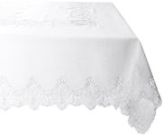 Imperial Embroidered Vintage Lace Design 70" X 160" Oblong/Rectangle Tablecloth in White