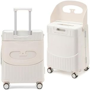 20-Inch Hardside Ride-On Suitcase for Kids & Adults – TSA-Approved Carry-On Luggage with 360° Spinner Wheels, Safety Belt & Built-In Seat. Lightweight & Durable for Airplane Travel