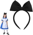 Ivyu Black Bow Headband - Stylish Hair Accessory with Big Bow for Halloween, Women, Adults, Girls - Powerpuff Girls, Alice in Wonderland, Cindy Lou Who Inspired