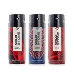 Wild Stone Ultra Sensual, Red and Legend Deodorants Body Spray for Men, Long Lasting Deo Combo Pack of 3 (200ml each)