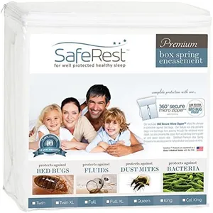 SafeRest Premium 9" Thick Box Spring Encasement - Waterproof - Breathable, Noiseless and Vinyl Free - Fits Up to 9" - Queen