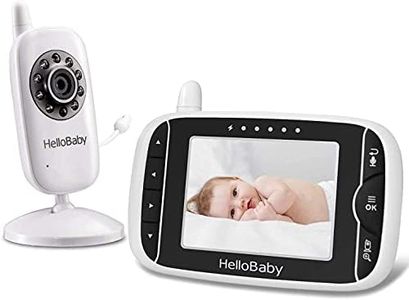 HelloBaby Video Baby Monitor with Camera and Audio - Infrared Night Vision | Two-Way Talk | Room Temperature | Lullabies | Long Range and High Capacity Battery