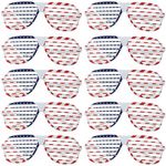 Komonee 20 x USA American Flag Shutter Shades Fun Novelty Plastic Party Retro Fancy Dress Costume Prop Rave Club Eyewear Disco Adults 80's Sunglasses