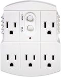 Tower Manufacturing 30440003 Auto-Reset 15 AMP Grounded 3-Prong GFCI 5-Outlet Adapter, White