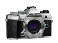 OM SYSTEM OM-5 Micro Four Thirds System Camera, 20 MP Live MOS Sensor, Improved 5-Axis Image Stabilisation, IP53, Handheld High Res Shot, Silver