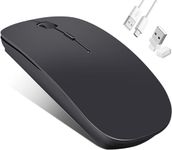 Wireless Mouse for Laptop, Bluetooth Mouse Rechargeale Three Mode(Bluetooth 5.2+ USB-A & USB-C Receiver)-Compatible with TypeC & USB Port Devices/MacBook Pro/Air/Mac/iPad/Chromebook/Computer,Black