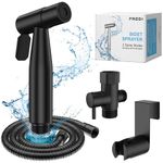 FREDI Black Bidet Sprayer for Toilet, Stainless Steel Handheld Bidet Attachment for Toilet - Adjustable Water Pressure, Diaper Sprayer, Feminine Wash, Pet Shower, Wall or Toilet Mount (Matte Black)