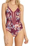 Billabong Women's Float on by One Piece Swimsuit, Crushed Berry, Large