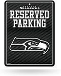 Rico Industries NFL Football Seattle Seahawks Carbon Fiber 8.5" x 11" Carbon Fiber Metal Parking Sign - Great for Man Cave, Bed Room, Office, Home Décor