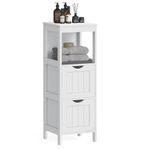 VASAGLE Bathroom Floor Cabinet, Bathroom Storage Organizer Rack Stand, 2 Drawers, White UBBC42WT