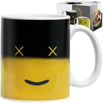 Chuzy Chef Cool Color Changing Magic Mug - Funny Coffee & Tea Unique Heat Changing Sensitive Cup 12 oz Yellow Happy Face Design Drinkware Ceramic Mugs Cute Birthday Idea for Mom Dad Women & Men