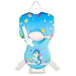 EHIOR Swim Vest Life Jacket Quick-Dry Around The Neck Pool Swimming Float with Buoyancy Pillow for 3kg - 14 kg (7-30 lbs) Baby and Toddler - Cute Sea Horse Baby