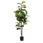 WINOON Artificial Fiddle Leaf Fig Faux Tree Indoor Outdoor,Fake Ficus Lyrata Plant with Faux Leaves Fig Silk Tree for Home Office Garden Decor, 62 Leaves,5FT