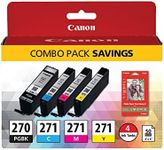 Canon PGI-270/CLI-271 Photo Paper Combo Pack Compatible to MG6820, MG6821, MG6822, MG5720, MG5721, MG5722, MG7720, TS5020, TS6020, TS8020, TS9020