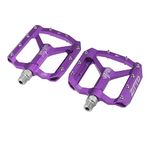 X AUTOHAUX 1 Pair Non Slip Pedals Platform Flat Bicycle Pedals 9/16" Purple