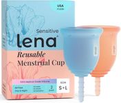 Lena Cup Sensitive (Blue and Coral, 2-Pack Small and Large)