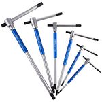 RUJOI Metric T Handle Allen Wrench Set,6PCS T-Handle Hex Key with Speed Sleeves for Fast Spinning,Sliding Top Handle for T or L Shape for T Handle Driver, T Handle Set Store in Folded Bag