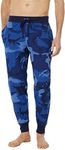 RALPH LAUREN Rib Waistband Knit Sleepwear Joggers Blue Eclipse Camo SM, Blue Eclipse Camo, Small