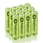 12-Pack Rechargeable AAA Batteries Pre-Charged, NiMH 1.2V 600mAh Triple A Solar Batteries for Solar Lights