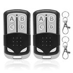 Universal Garage Door Remote with Keychain Works Chamberlain Liftmaster Craftsman Opener with Purple/Orange/Red/Yellow/Green Learn Button and 310/315/390mhz Control 4 Doors,2 Pack