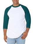 Soffe Mens Classic Raglan 3/4 Sleeve T-Shirt XX-Large White/Dk Green (US)